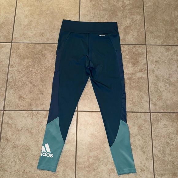 Adidas Blue Green Legging Pants - Picture 3 of 3